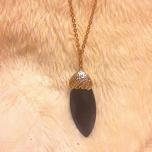 Black Onyx tear drop necklace